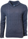 Mens Shawl Neck Cable Knit 5gg Heavy Jumper Knitwear Sweater