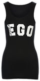 Branded Ego Women's Rib Vest With Ego Print