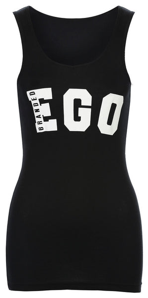 Branded Ego Women's Rib Vest With Ego Print