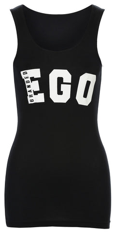 Branded Ego Women's Rib Vest With Ego Print