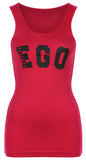 Branded Ego Women's Rib Vest With Ego Print