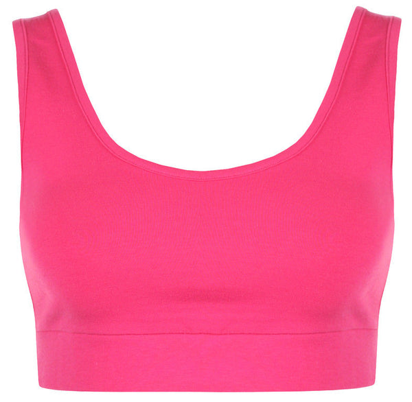 Ladies Low Back Sports Bra Fuschia