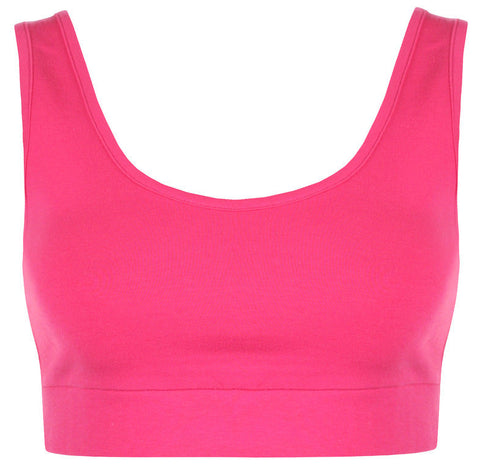 Ladies Low Back Sports Bra Fuschia