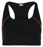 Ladies Racerback Sports Bra Black/Fuschia