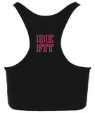 Ladies Racerback Sports Bra Black/Fuschia