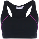 Ladies Racerback Sports Bra Black/Grape