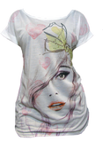 LAFFAIR FACE PRINTED T-SHIRT - WHITE