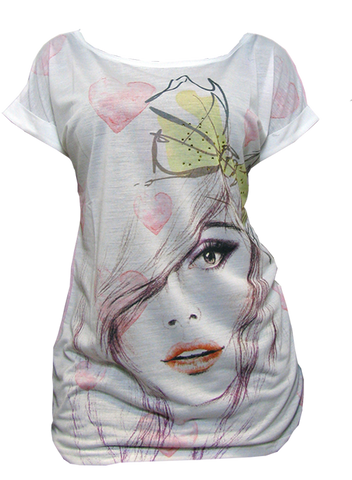 LAFFAIR FACE PRINTED T-SHIRT - WHITE