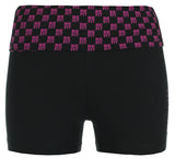 Branded Ego Ladies Printed Shorts Black/Grape