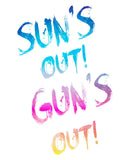 JACK & DANNY'S SUNS OUT GUNS OUT PRINTED T-SHIRT - WHITE