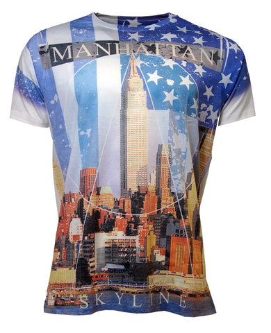 Jack & Danny's Manhattan  Sky Line Sublimation T-shirt White