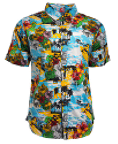 Mens Beach Holiday Soft Feel Fabric Hawaiian Print Cotton Fashion Shirt Multi Colour