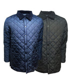 Mens Soul Star Diamond Quilted Padded Hunter Jacket Cord Collar