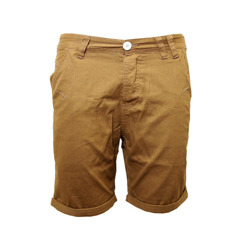 Men's Soul Star Summer Casual Chino Cotton Shorts Tobacco