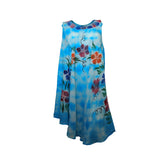 Ladies Sleeveless Flower Print Umbrella Cut Summer Dress