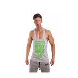 Branded Ego Men's Stringer Vest with Beast Mode Print