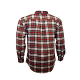 Mens Signature Red and Brown Check Flannel Button Down Long Sleeve Shirt