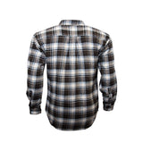 Mens Signature Flannel Brown White Sky Check Flannel Shirt