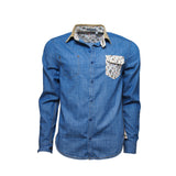 Raging Rooster Men's Shirt SAI86 Denim