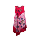 Ladies Sleeveless Flower Print Umbrella Cut Summer Dress