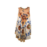 Ladies Sleeveless Flower Print Umbrella Cut Summer Dress