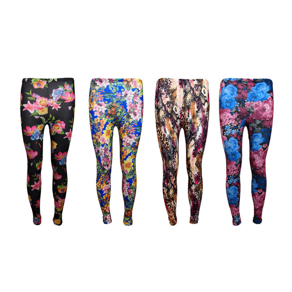 Ladies Strecth Floral Digital Sublimation Print Lyrca Full Length Leggings