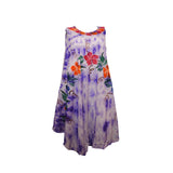 Ladies Sleeveless Flower Print Umbrella Cut Summer Dress