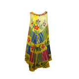 Ladies Sleeveless Flower Print Umbrella Cut Summer Dress