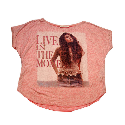 H&B WITH LOVE - LIVE IN THE MOMENT PRINTED T-SHIRT
