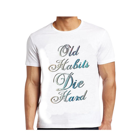 JACK & DANNY'S OLD HABITS DIE HARD PRINTED T-SHIRT - WHITE