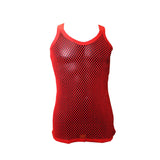 Mens 100% Cotton Mesh Fishnet Fitted String Vest