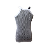 Mens 100% Cotton Mesh Fishnet Fitted String Vest