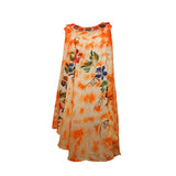 Ladies Sleeveless Flower Print Umbrella Cut Summer Dress